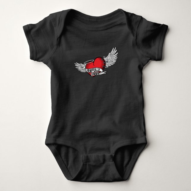 The Awfully Good Baby - Black Baby Bodysuit (Front)