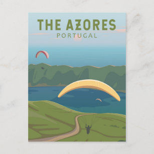 The Azores Portugal Travel Vintage Art Postcard