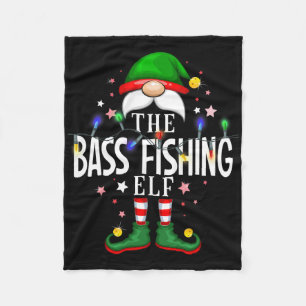 The B Fishing Elf Christmas Family Pajama Party  Fleece Blanket
