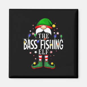 The B Fishing Elf Christmas Family Pajama Party Magnet