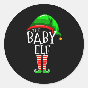The Baby Elf Group Matching Family Christmas Classic Round Sticker