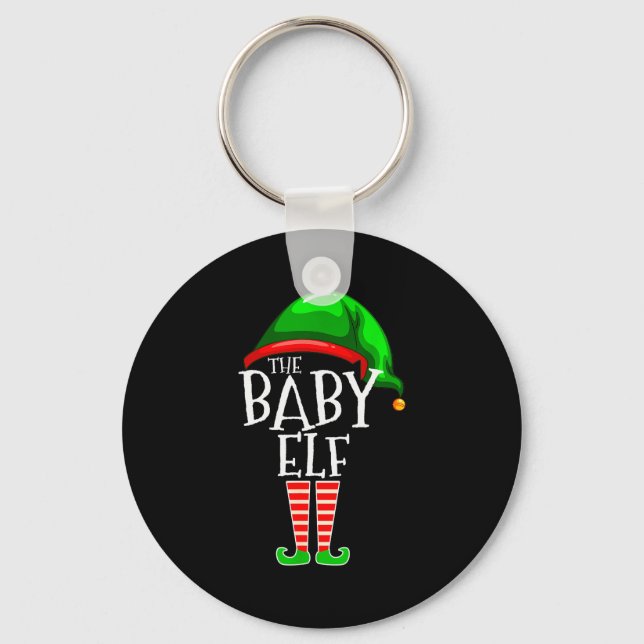 The Baby Elf Group Matching Family Christmas  Key Ring (Front)