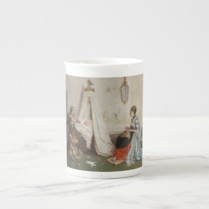 The Baby is Sleeping (by Gerolamo Induno) Bone China Mug