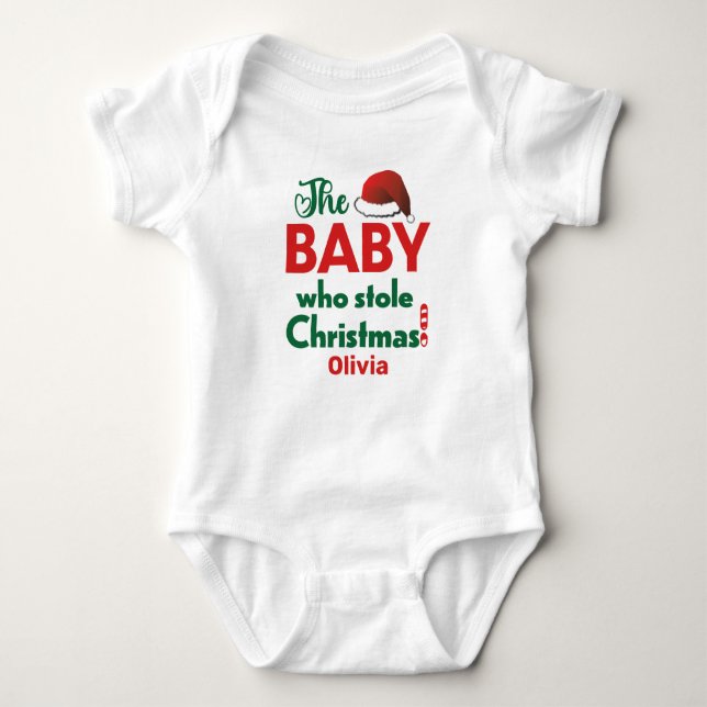 The Baby who stole Christmas with Baby Name Bodysuit (Front)