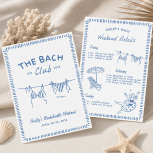The Bach Club Bachelorette Weekend Itinerary Invitation