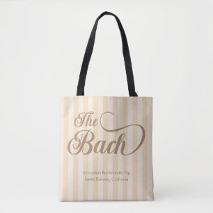 The Bach Elegant Calligraphy Champagne Bridesmaid Tote Bag