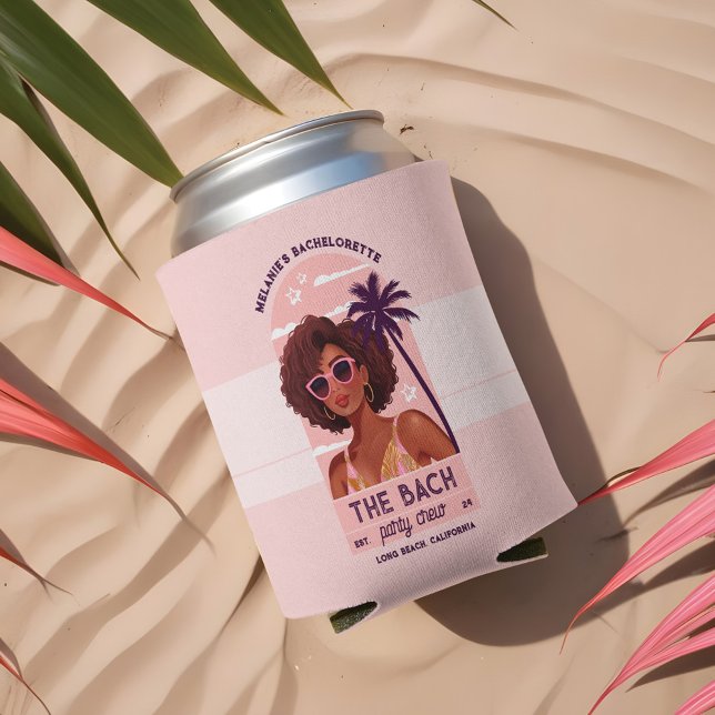 The Bach Party Crew Retro Woman Bachelorette Party Can Cooler (The Bach Party Crew Retro Woman Bachelorette Party Can Cooler)