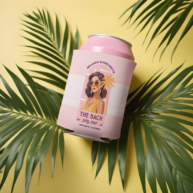 The Bach Party Crew Retro Woman Bachelorette Party Can Cooler (The Bach Party Crew Retro Woman Bachelorette Party Can Cooler)