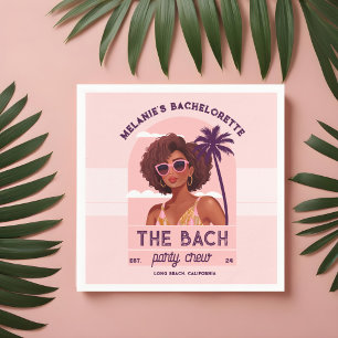 The Bach Party Crew Retro Woman Bachelorette Party Napkin