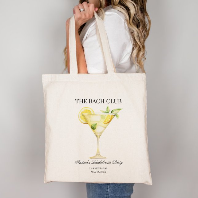 The Bach Social Club Lemon Cocktail Bridesmaid Tote Bag (Creator Uploaded)