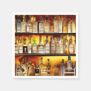 The Back Bar Artistic Watercolor  Napkin