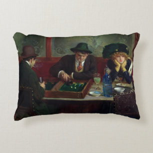 The Backgammon Players Decorative Cushion
