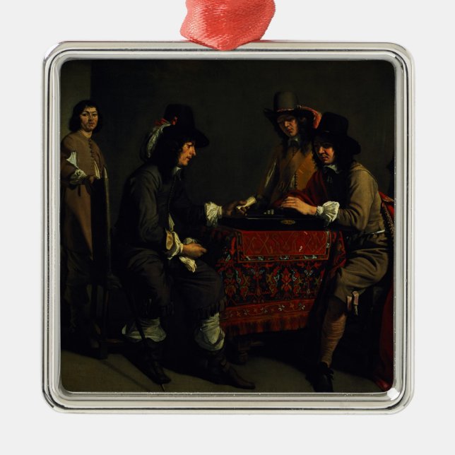 The Backgammon Players Metal Tree Decoration (Front)