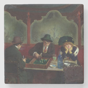 The Backgammon Players Stone Coaster
