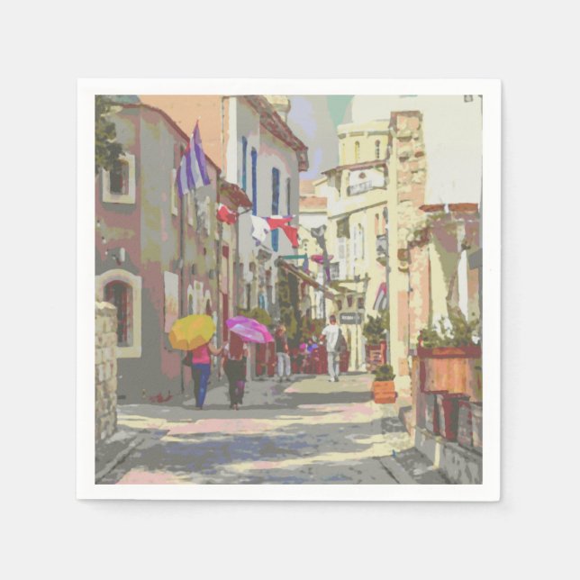 The Backstreets of Cyprus Artistic Decoupage Napkin (Front)