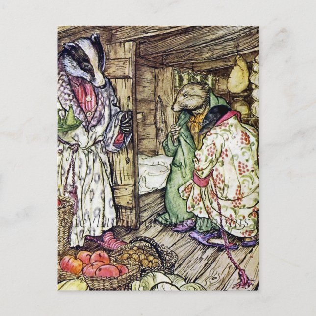 “The Badger’s House” by Arthur Rackham Postcard (Front)