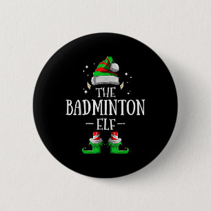 The Badminton Elf Matching Family Group Christmas 6 Cm Round Badge