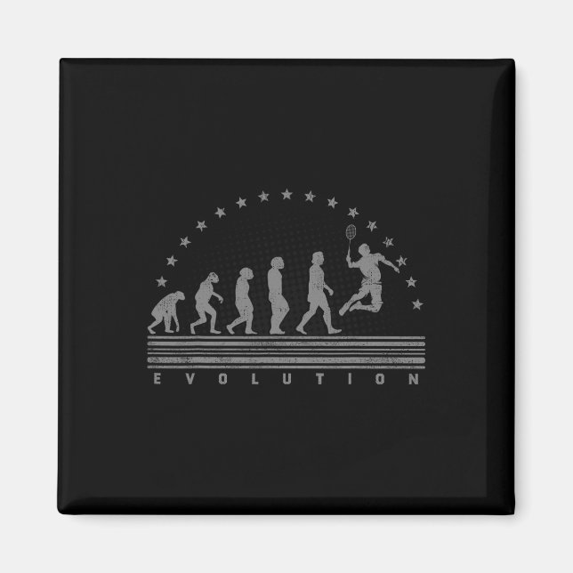 The Badminton Evolutions Retro Shuttle Men's Badmi Magnet (Front)