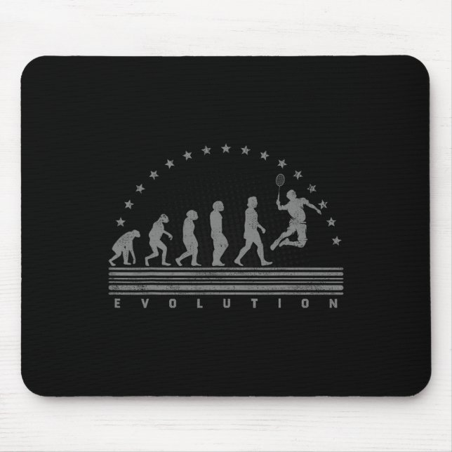 The Badminton Evolutions Retro Shuttle Men's Badmi Mouse Pad (Front)
