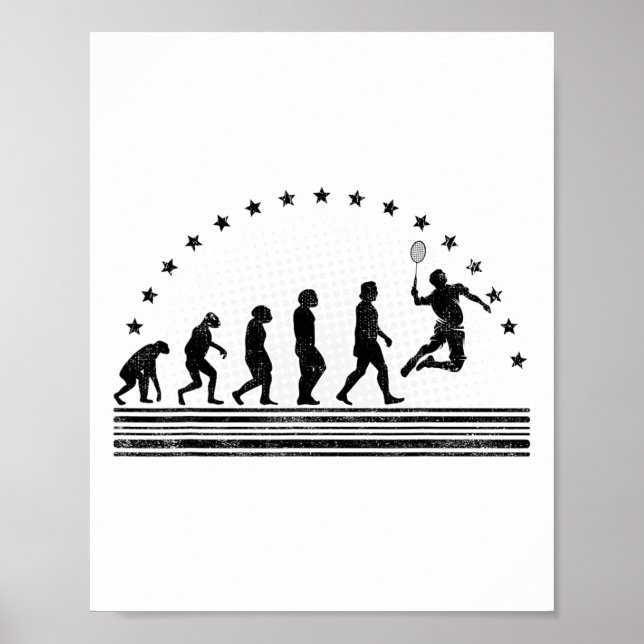 The Badminton Evolutions Retro Shuttle Men's Badmi Poster (Front)