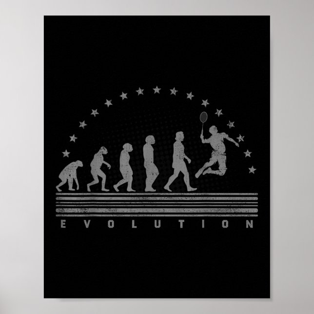 The Badminton Evolutions Retro Shuttle Mens Badmin Poster (Front)