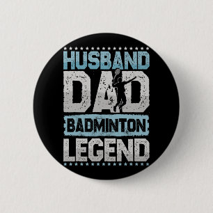 The Badminton Legends Retro Shuttle Men's Badminto 6 Cm Round Badge