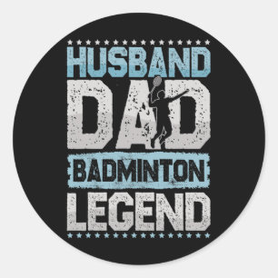The Badminton Legends Retro Shuttle Men's Badminto Classic Round Sticker