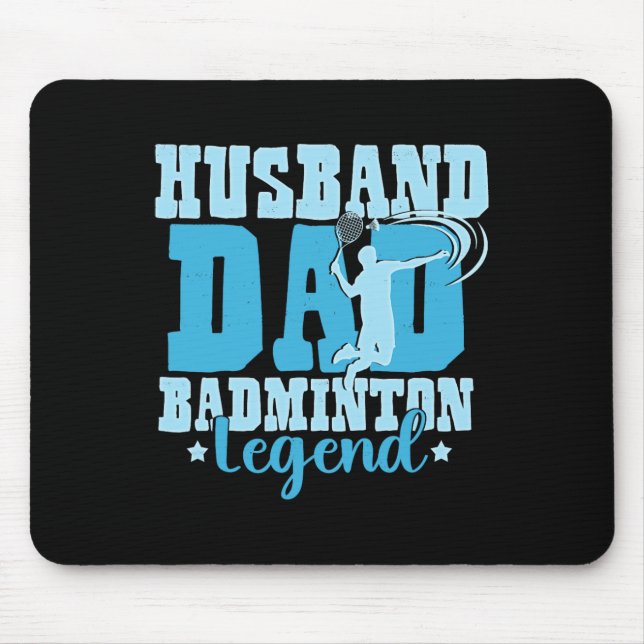 The Badminton Legends Retro Shuttle Men's Badminto Mouse Pad (Front)