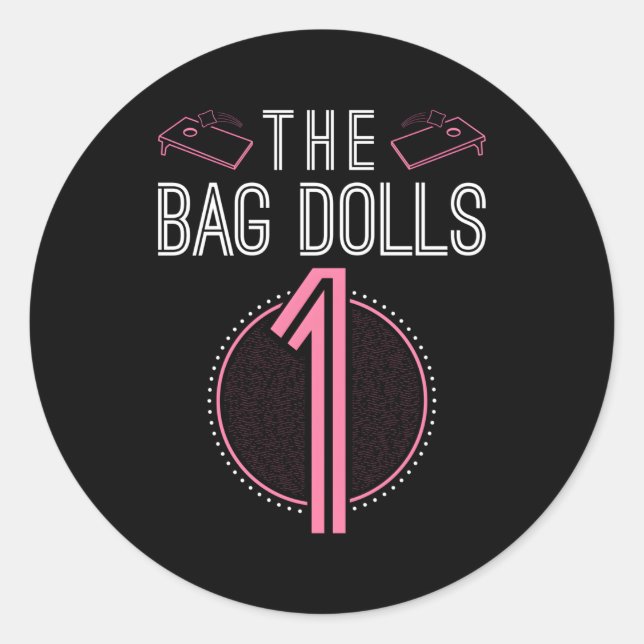 The Bag Dolls 1 Cornhole Team Jerseys Backprint Classic Round Sticker (Front)