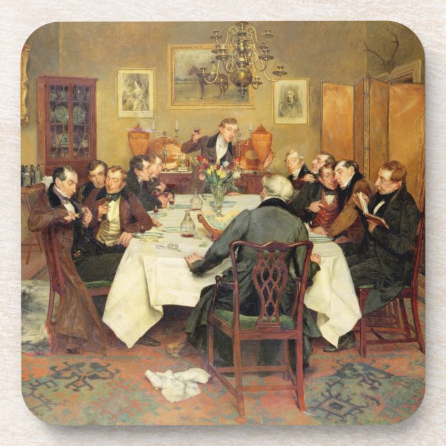 The Bagman's Toast 'Sweethearts and Wives'(oil on Coaster (Front)