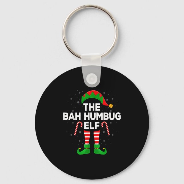 The Bah Humbug Elf Xmas Matching Family Elf Christ Key Ring (Front)