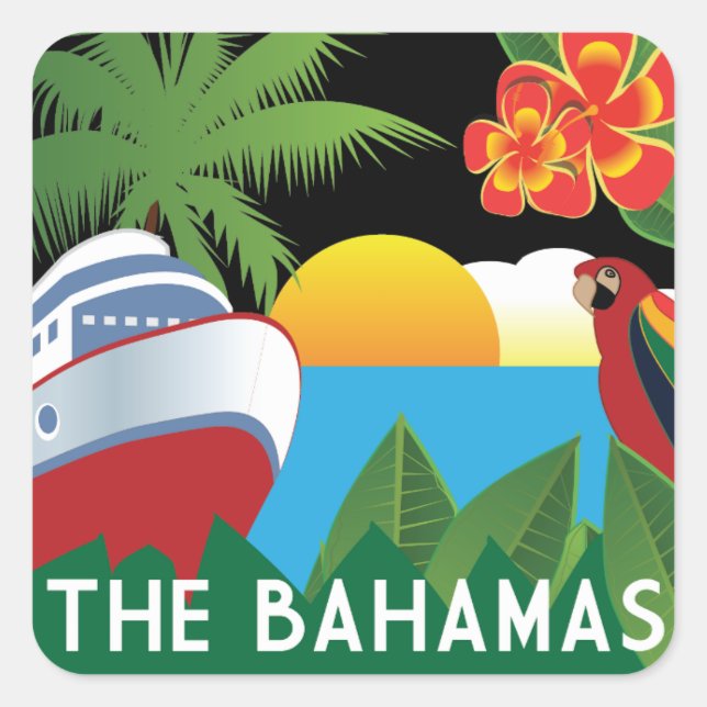 The Bahamas Cruise Square Sticker (Front)