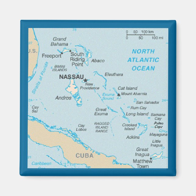 The Bahamas Map Magnet (Front)