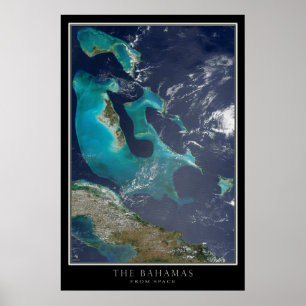 The Bahamas Satellite Poster Map