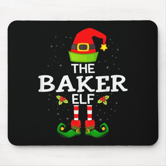 The Baker Elf Christmas Family Matching Pajama  Mouse Pad (Front)