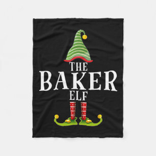 The Baker Elf Funny Matching Pajama Xmas Fleece Blanket