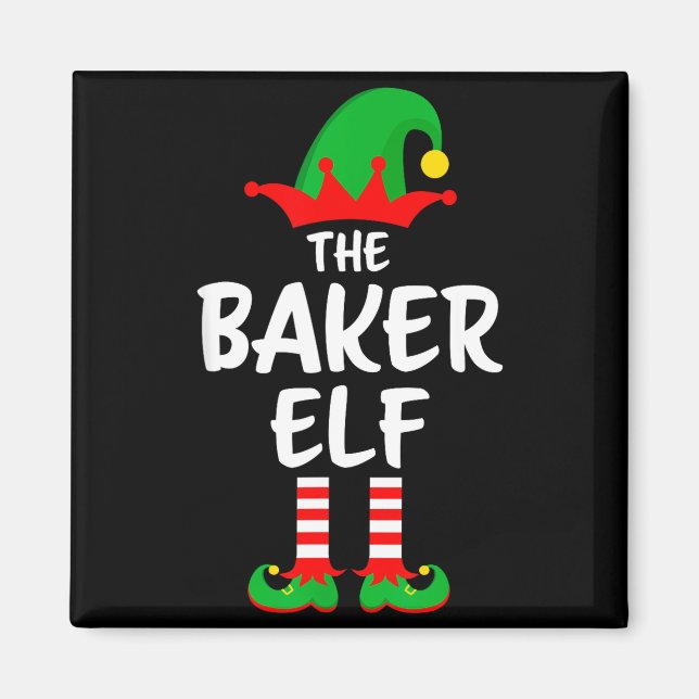 The Baker Elf Matching Family Christmas  Magnet (Front)