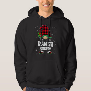 The Baker Gnome Buffalo Plaid Christmas Matching F Hoodie