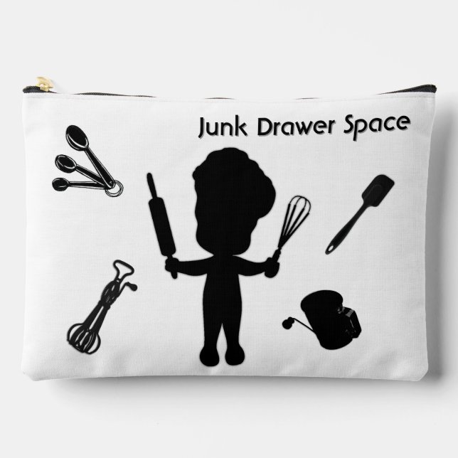 The Baker Juggles His Utensils / Tools Add Text Accessory Pouch (Front)
