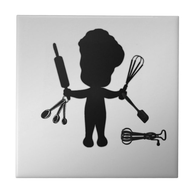 The Baker Juggles His Utensils / Tools Tile (Front)