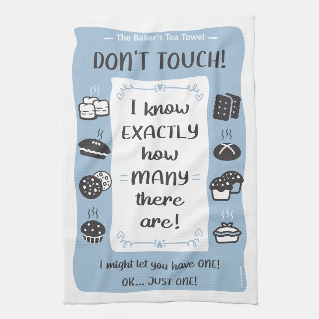 The Baker's Tea Towel Gift (Blue) (Vertical)