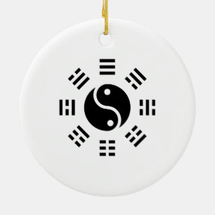 The Balance: Ba Gua, eight trigrams  yin yang TCM  Ceramic Tree Decoration