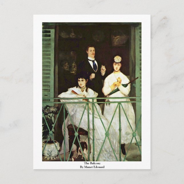 The Balcony By Manet Edouard Postcard (Front)