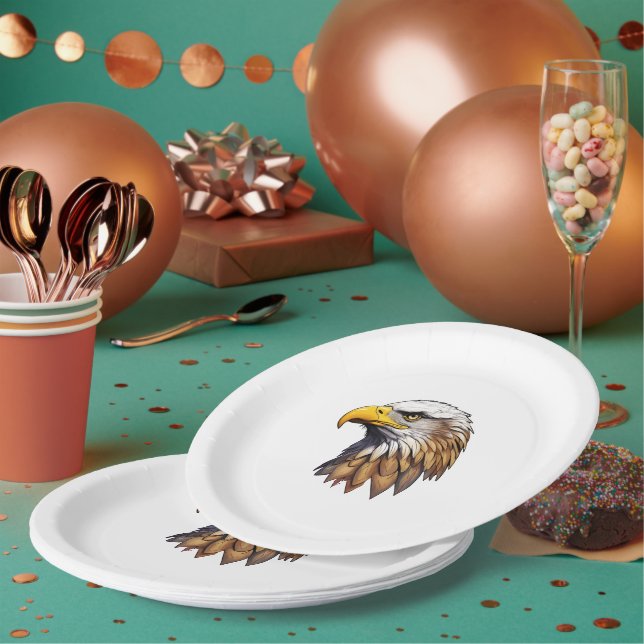 The Bald Eagle Head Paper Plate (Multi)