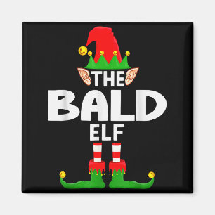 The Bald Elf Family Christmas Pajama Party  Magnet