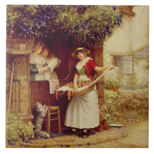 The Ballad Seller, 1902 (oil on board) Tile