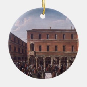 The Bancho del Giro in the Rialto, Venice Ceramic Tree Decoration