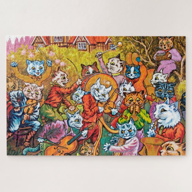 The Band Plays, Louis Wain Jigsaw Puzzle (Horizontal)