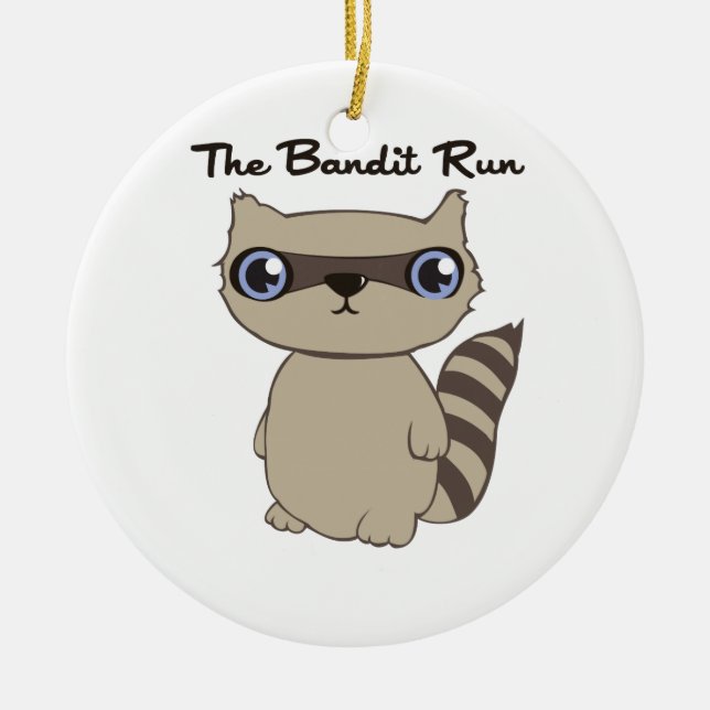 The Bandit Run Ceramic Tree Decoration (Front)