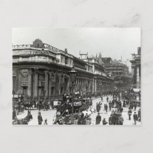 The Bank of England decorated for Queen Postcard